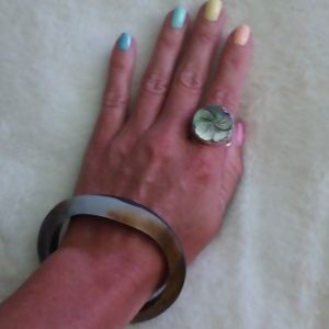 Abalone bracelet and ring